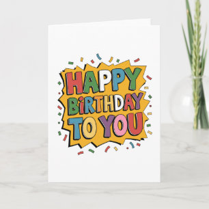 Comic Burst Alles Gute zum Geburtstag Dankeskarte