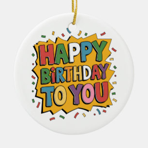 Comic Burst Alles Gute zum Geburtstag Keramik Ornament