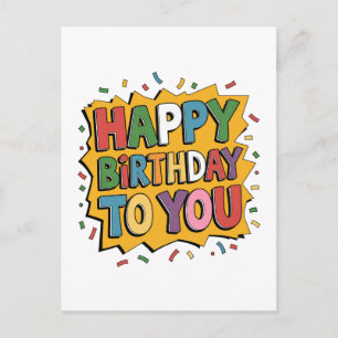 Comic Burst Alles Gute zum Geburtstag Postkarte