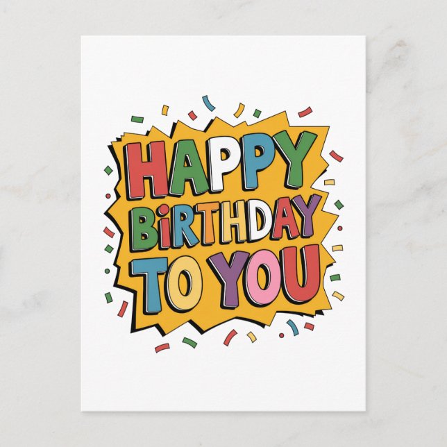 Comic Burst Alles Gute zum Geburtstag Postkarte (Vorderseite)