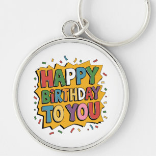 Comic Burst Alles Gute zum Geburtstag Schlüsselanhänger
