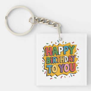 Comic Burst Alles Gute zum Geburtstag Schlüsselanhänger