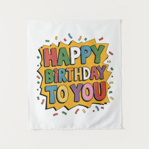 Comic Burst Alles Gute zum Geburtstag Wandteppich