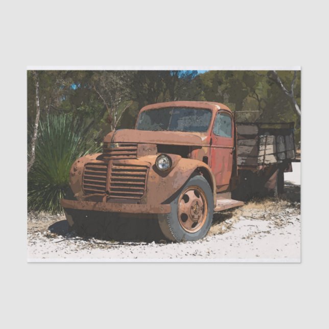 Comic Cartoon Rusty Alte LKW Outdoor Australien Seidenpapier (Vorderseite)