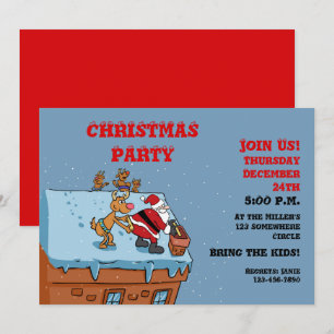 Comic cartoon Santa Claus christmas Einladung