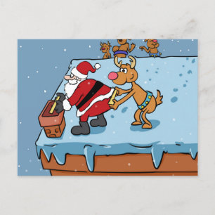 Comic cartoon Santa Claus christmas Postkarte
