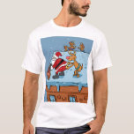 Comic cartoon Santa Claus christmas T-Shirt<br><div class="desc">christmas santa claus reindeer , 
face smile deer snowflake, 
 man happiness art colorful, 
 new year smiling joy , 
cheerful bag hat funny , 
beard red xmas fun , 
cute happy winter merry , 
holiday cartoon, 
 illustration animal, 
reindeer christmas santa claus , </div>