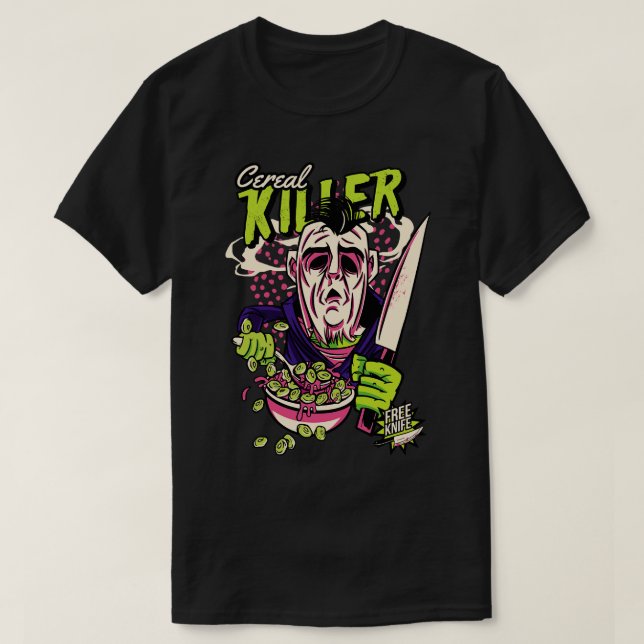 Comic Cereal Killeal Box Funny Horror 2 T-Shirt (Design vorne)