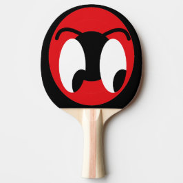 Comic-Charakter mustert lustiges Lachen Tischtennis Schläger