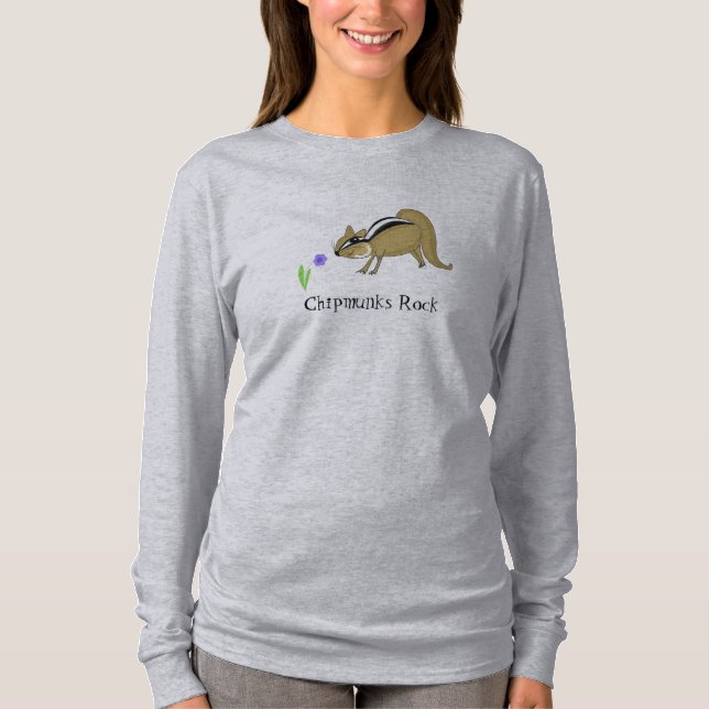 Comic-Chipmunk mit Sprüchen T-Shirt (Vorderseite)