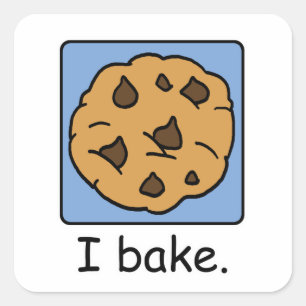 Comic-Clip-Art-Leckerer-Schokoladenchip-Keks Quadratischer Aufkleber