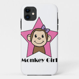 Comic-Clipart lächelndes Affe-Mädchen rosa Stern S Case-Mate iPhone Hülle