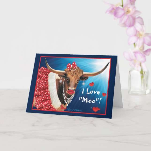 Comic Cow Birthday Card Karte (Orchidee)