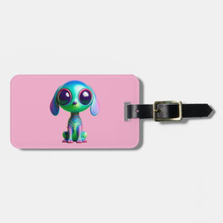 Comic Critter Space Alien Puppy Luggage Tag Gepäckanhänger