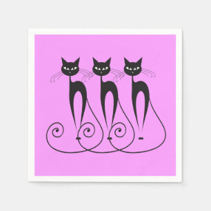 Comic der schwarzen Katze Serviette