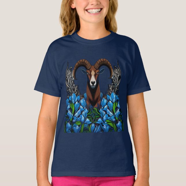 Comic eines Dickhornschafs mit Colorado-Blauer  T-Shirt (Vorderseite)