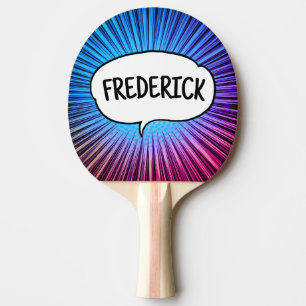 Comic-Explosion personalisierter Name Trendy Tischtennis Schläger