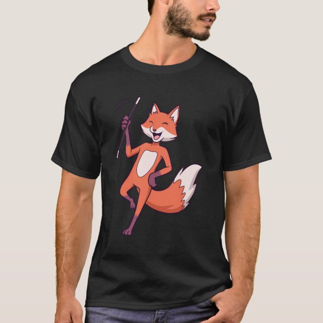 Comic Fox Twirling T-Shirt (Vorderseite)