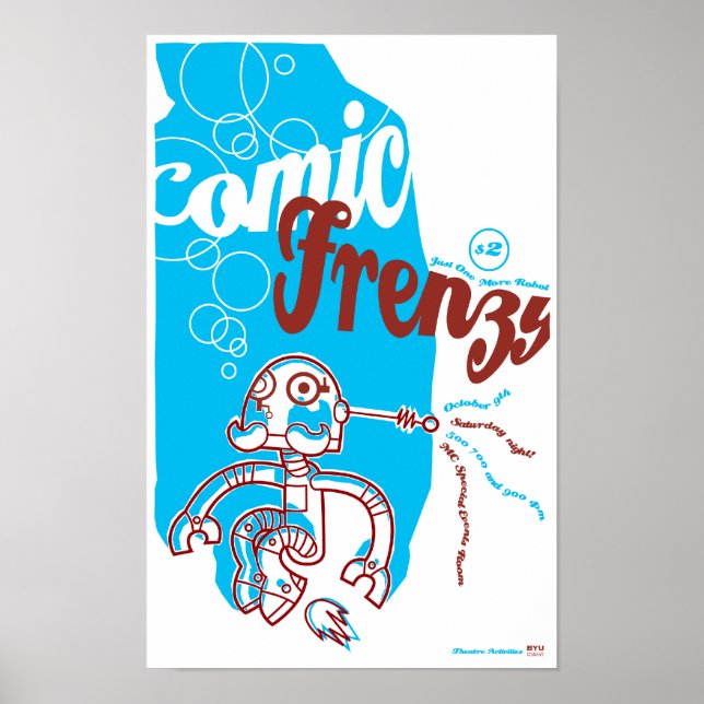 Comic Frenzy Robot Poster (Vorne)
