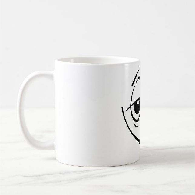 Comic Funny Hombre Man Mister Lip Eyes Gesicht Kaffeetasse (Links)