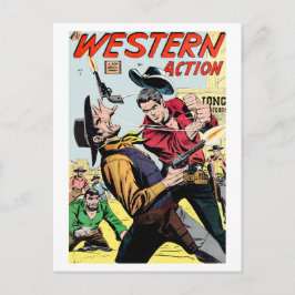 Comic für Vintage Western-Aktion Postkarte