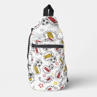 Comic Fußball-Tor-Muster – Retro-Sport Crossbody Bag