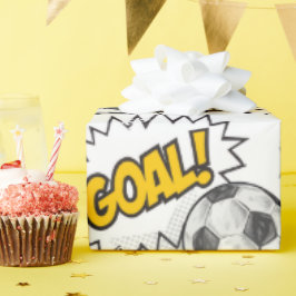 Comic Fußball-Tor-Muster – Retro-Sport Geschenkpapier