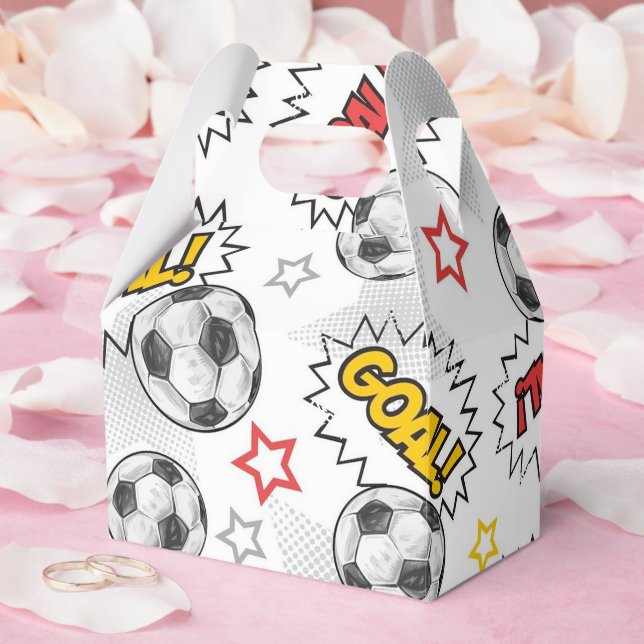 Comic Fußball-Tor-Muster – Retro-Sport Geschenkschachtel (Hochzeit)