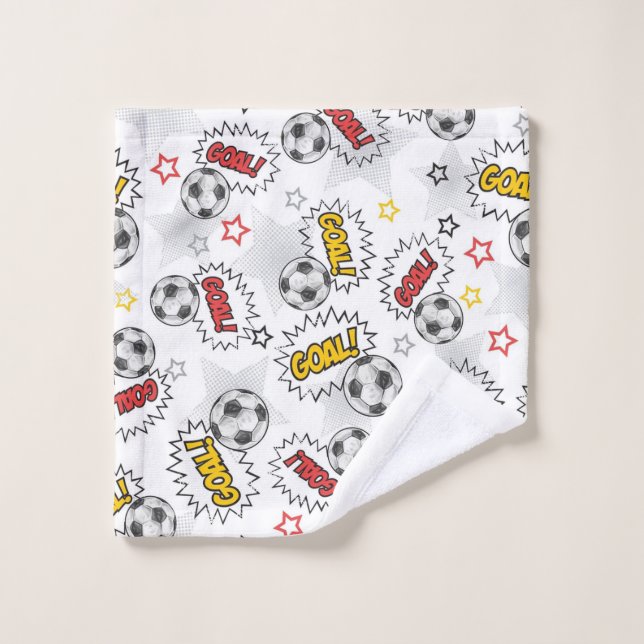 Comic Fußball-Tor-Muster – Retro-Sport Waschlappen (Waschlappen)