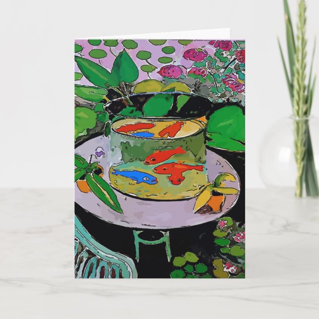 Comic Goldfish abstrakt Feiertagskarte (Vorderseite)