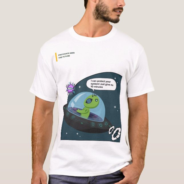 Comic Greenie Protector Man T - Shirt (Vorderseite)