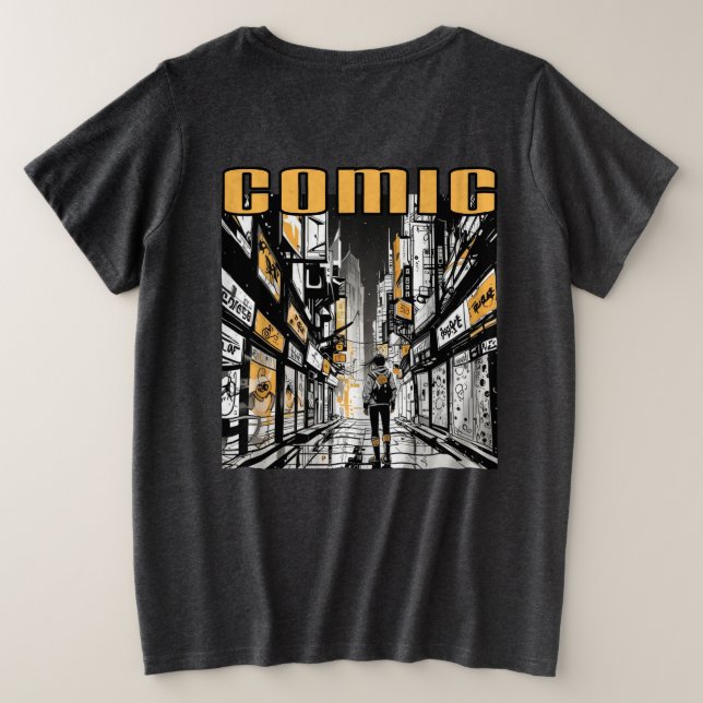 Comic Große Größe T-Shirt (Design Rückseite)