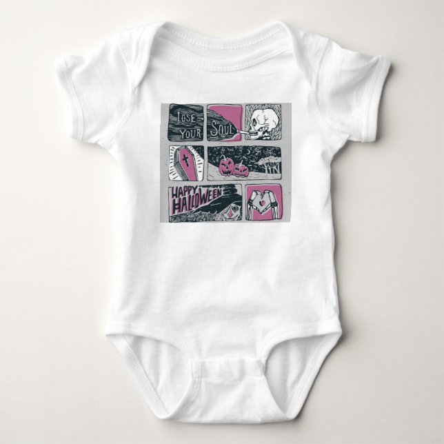 Comic Halloween: Spaß-Illustration Baby Strampler (Vorderseite)