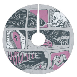Comic Halloween: Spaß-Illustration Polyester Weihnachtsbaumdecke
