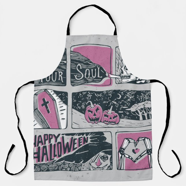 Comic Halloween: Spaß-Illustration Schürze (Vorderseite)