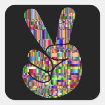 Comic Hand Peace Sign Sticker
