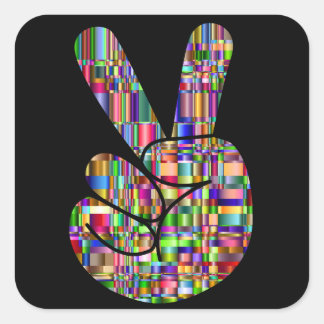 Comic Hand Peace Sign Sticker