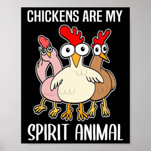 Comic-Huhn-Halter Hühner Spirit-Tier  Poster