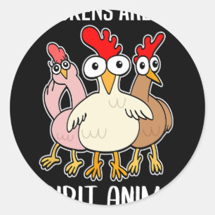 Comic-Huhn-Halter Hühner Spirit-Tier Runder Aufkleber