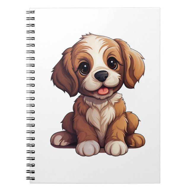 Comic-Hund-Illustration Notizblock (Vorderseite)