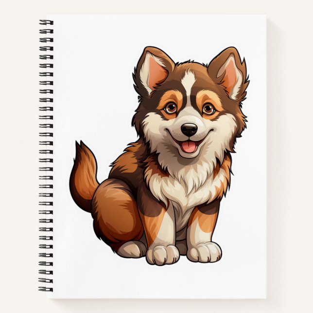 Comic-Hund-Illustration Notizbuch (Vorderseite)