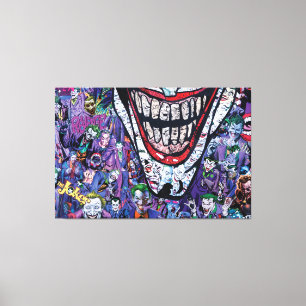 Comic Joker Premium Wrapped Canvas (Glanz) Leinwanddruck