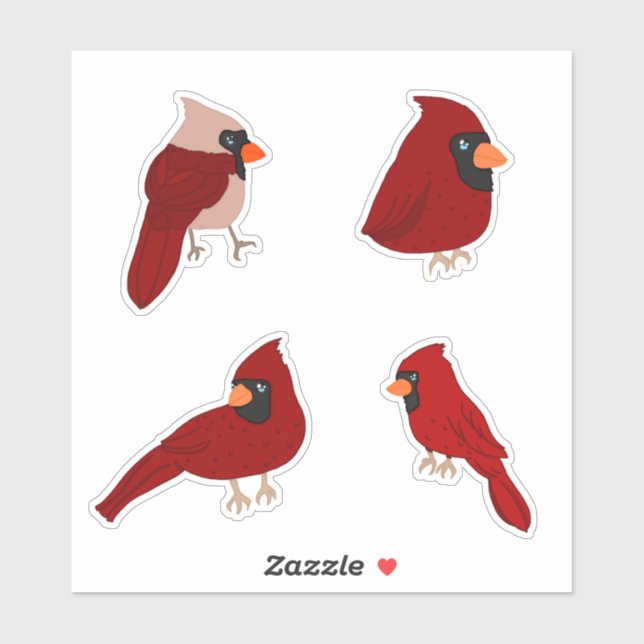 Comic-Kardinal-Sticker-Pack Aufkleber (Blatt)