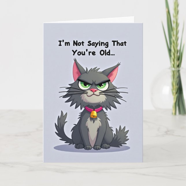 Comic-Katze-Geburtstagskarte Karte (Vorderseite)