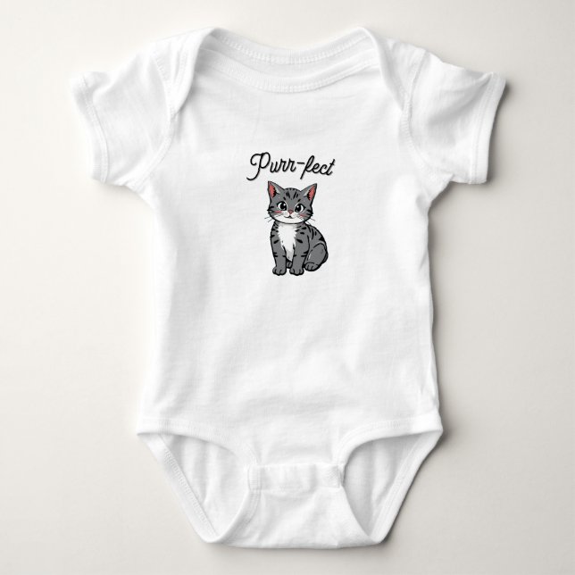 Comic-Katze Purr-fekt Baby Strampler (Vorderseite)