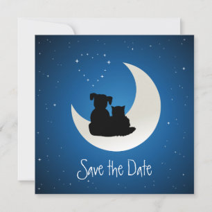Comic-Katze und Hund Seelenverwandte retten das Da Save The Date