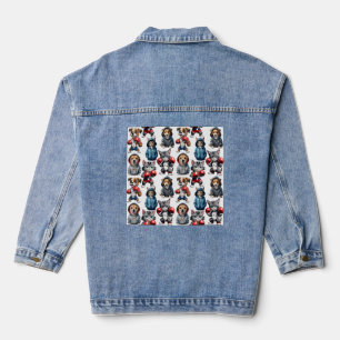Comic-Katzen-und-Hunde-Design Jeansjacke