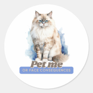 Comic Kitten Geschenke für Katzen Liebhaber Runder Aufkleber