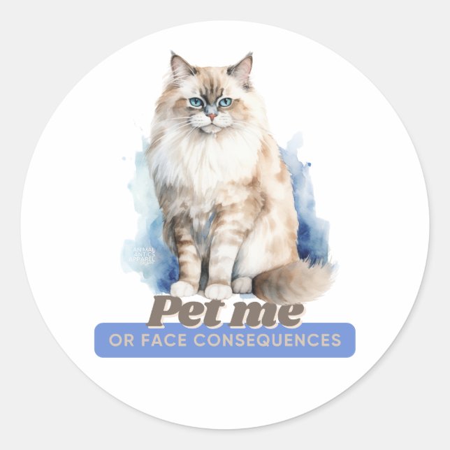 Comic Kitten Geschenke für Katzen Liebhaber Runder Aufkleber (Vorderseite)