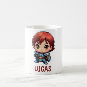 Comic Knight benutzerdefinierter Name Kinderbecher Kaffeetasse